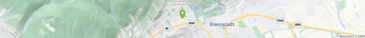 Kartendarstellung des Standorts für Apotheke zum Granatapfel der Barmherzigen Brüder Eisenstadt in 7000 Eisenstadt
